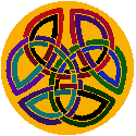 multi coloured logo based on a celtic symbol for Hamilton Sloan